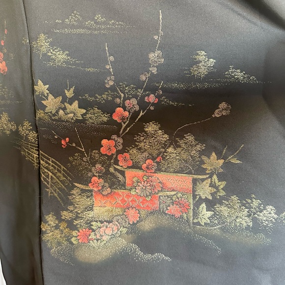 Japanese Traditional Black Haori Kimono Jacket - Picture 9 of 16